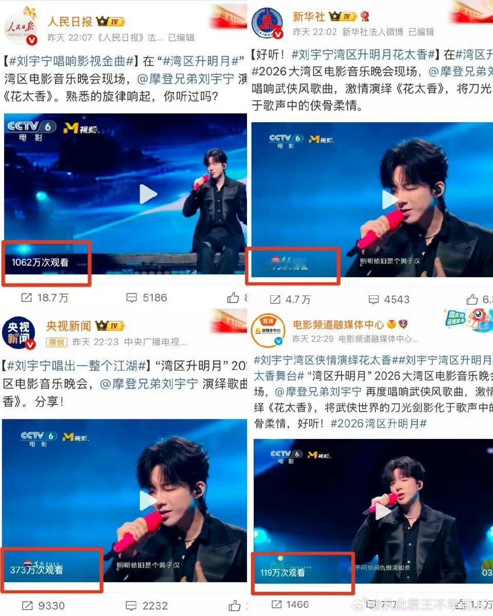 湾区升明月 观众替晚会筛选答案来！看看千万的！断层第一！刘宇宁 ​​​