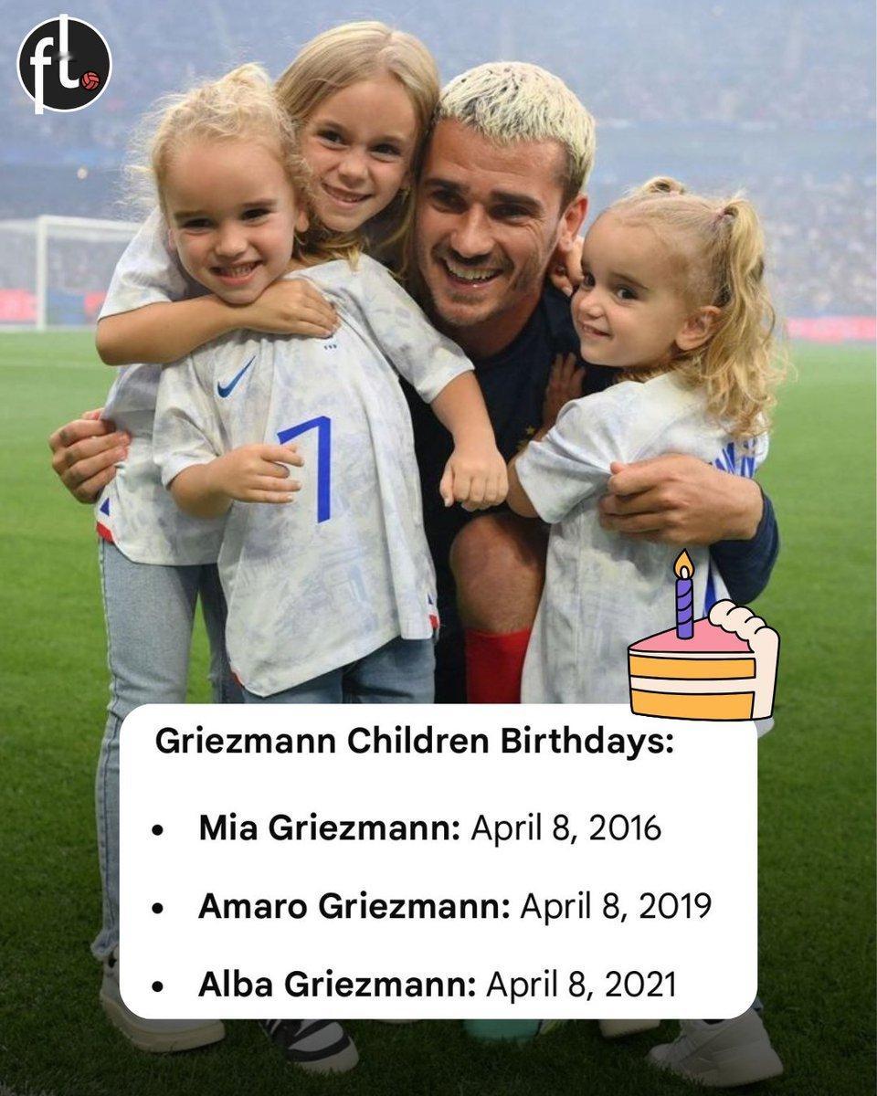 今天是格列兹曼三个孩子的生日。最强帽子戏法。 