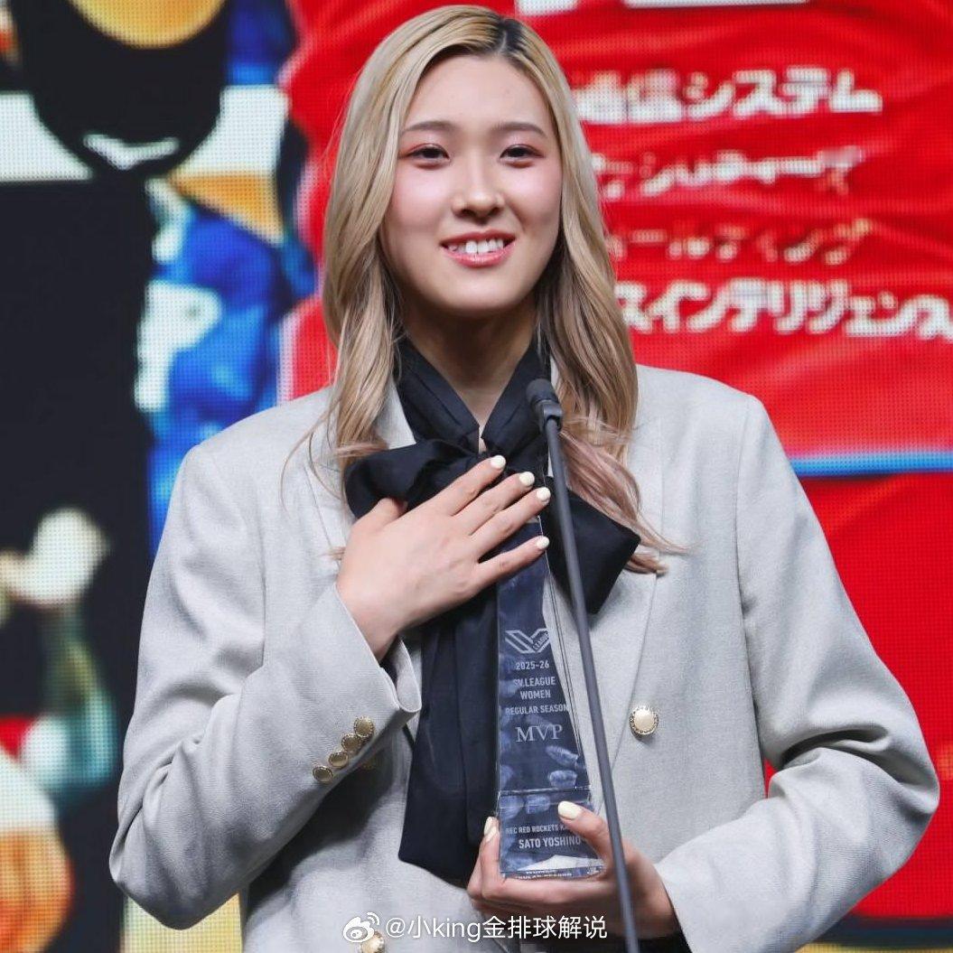 佐藤舒乃被选为日本联赛常规赛mvp。世界排坛资讯