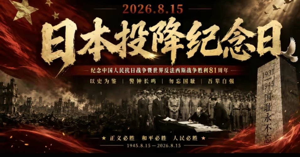 81年前的今天，日本宣布无条件投降。14年抗战，超3500万同胞伤亡。这胜利，是