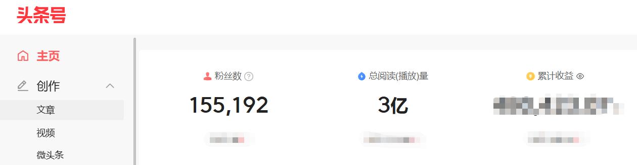 感谢读者们的支持！在今日头条创作超2700天，总阅读量达到3亿，收益到底有多少？