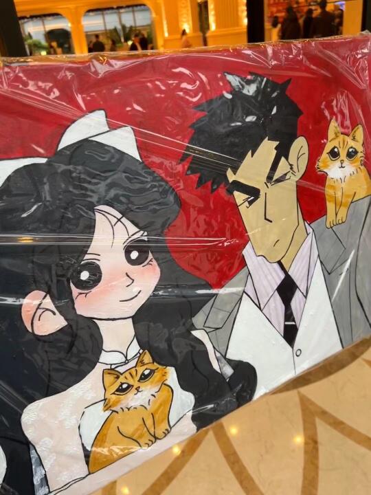 记一幅婚礼前才赶完工的结婚礼物