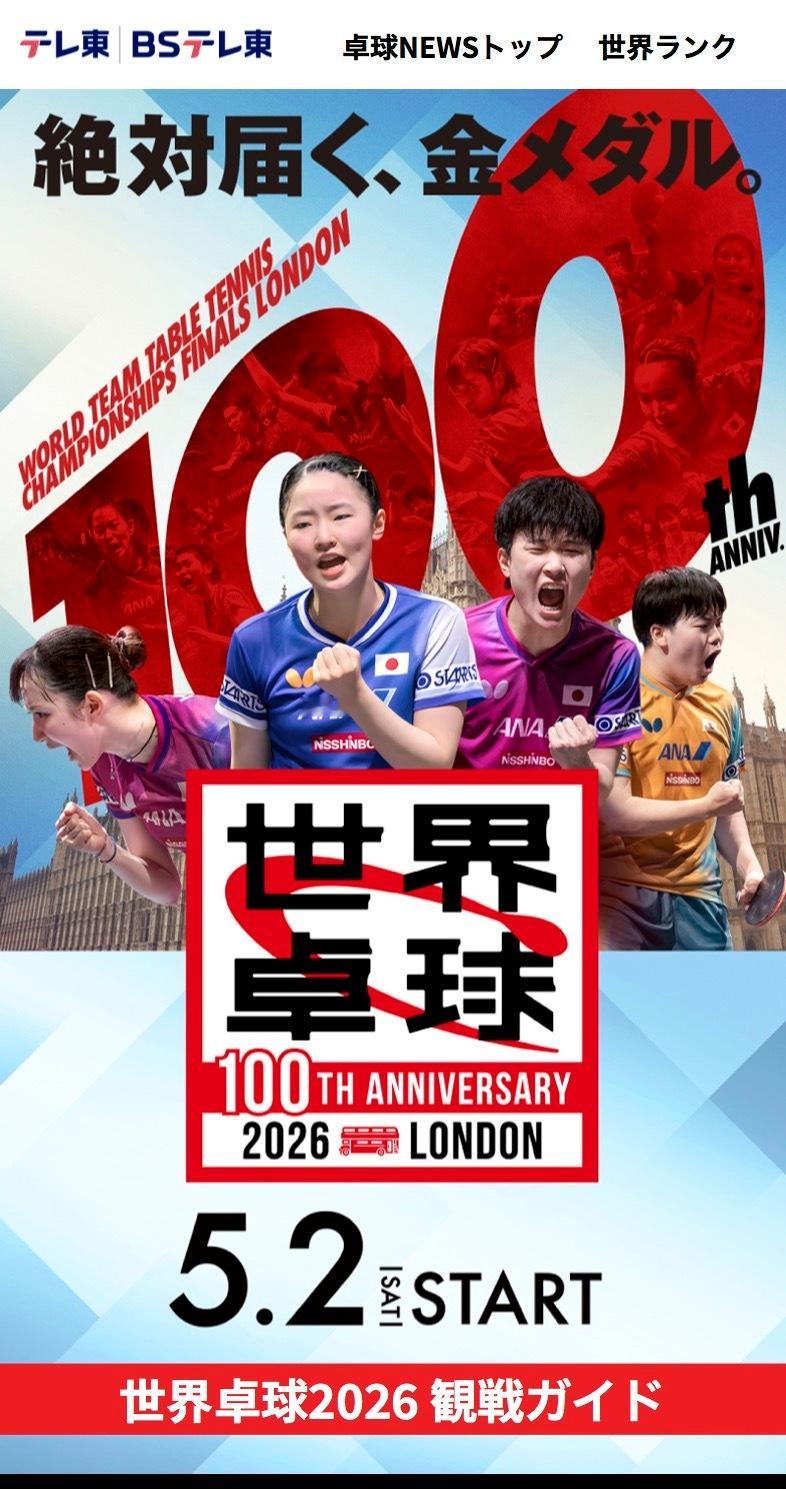 张本智和张本智和2026年伦敦世乒赛 东电伦敦世乒赛观赛手册网页提及部分P3: 