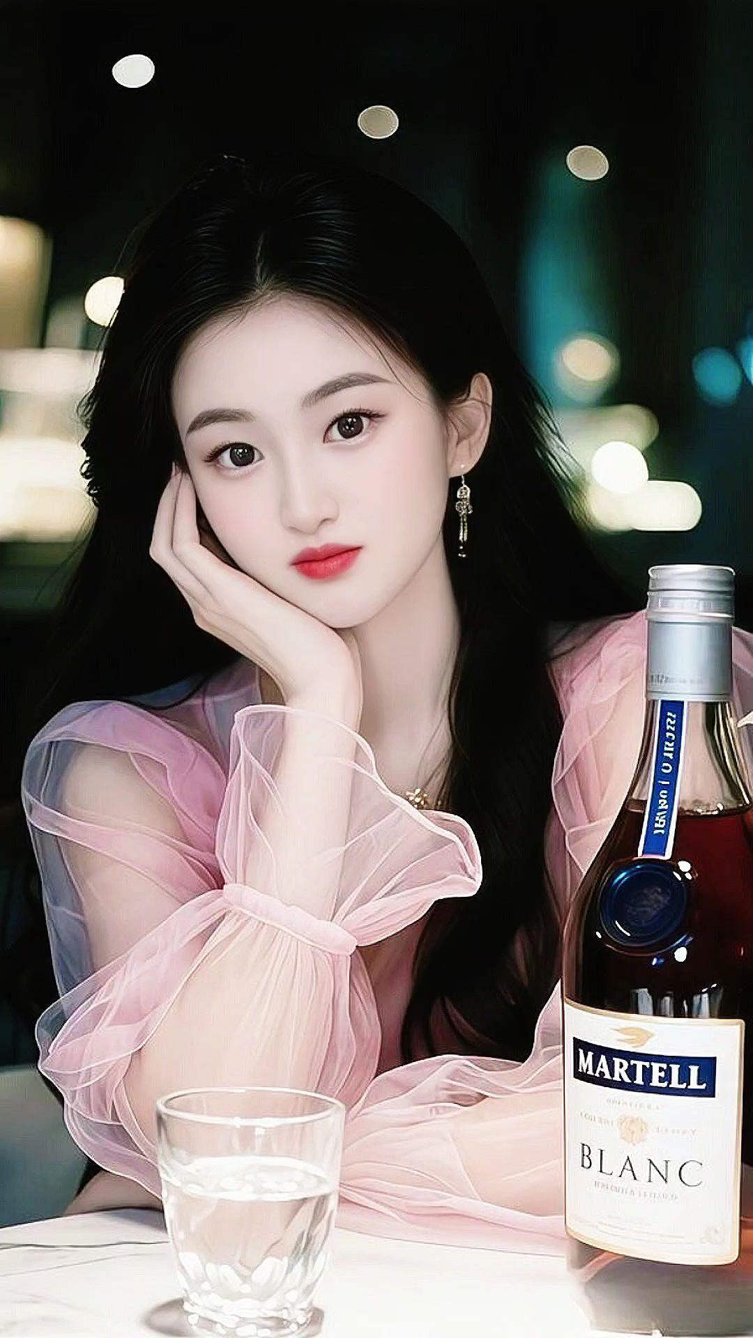 氛围感清冷风 精致独处 藏在酒杯里的情绪价值 今天的人设是氛围感美女 清纯甜美