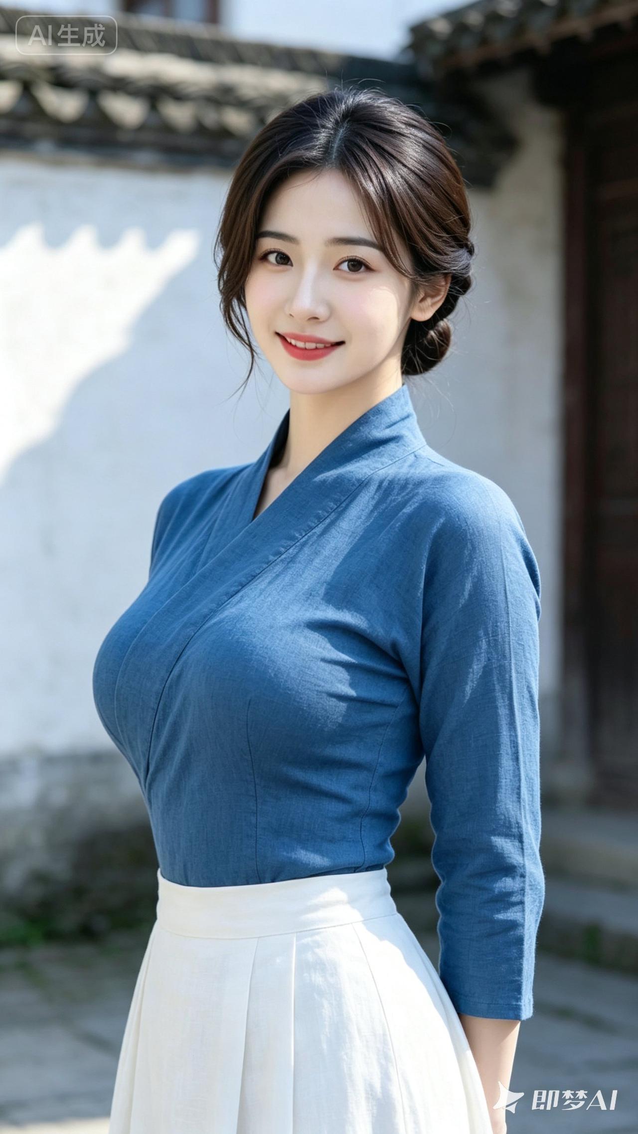 这姑娘穿着汉服好漂亮！