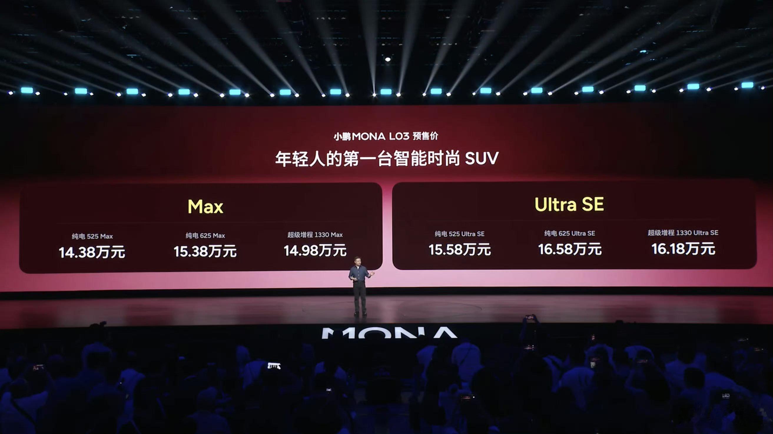 小鹏MONAL03价格小鹏推出的MONA L03，预售价14.38万元起，直接在