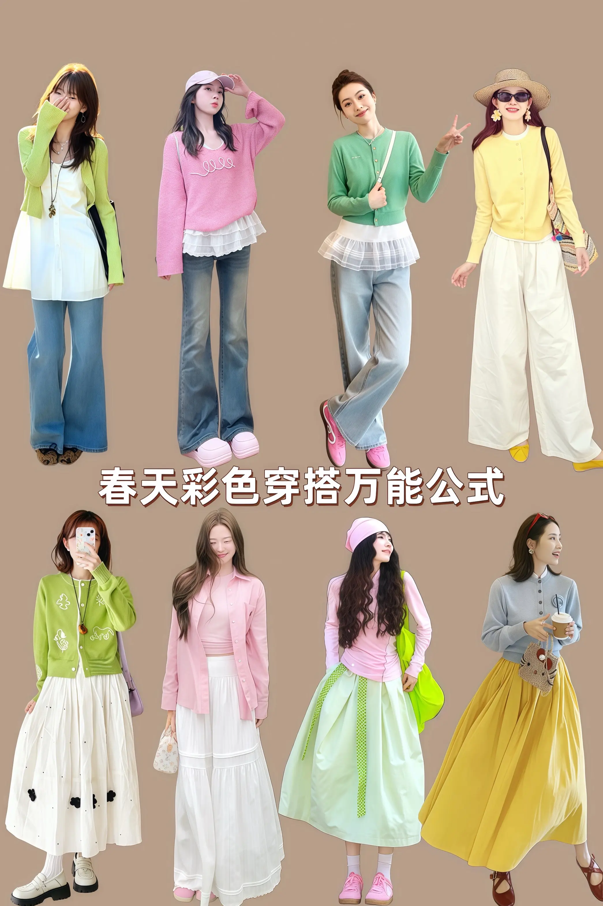 春天彩色穿搭万能公式