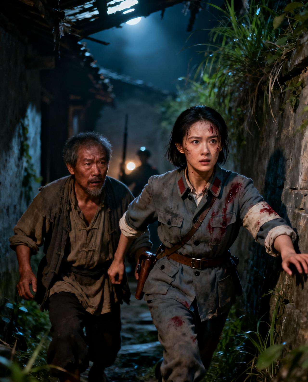 1945年，抗战接近尾声，一名身陷敌营的八路军女战士，凭借一个老乡的帮助险中逃生