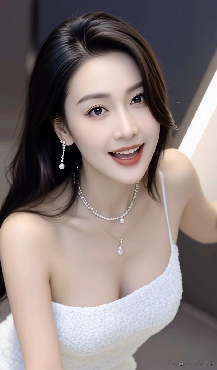 [看]借图打个招呼[看]  优雅白裙少女，微笑如阳光般温暖温柔白裙少女 阳光白裙