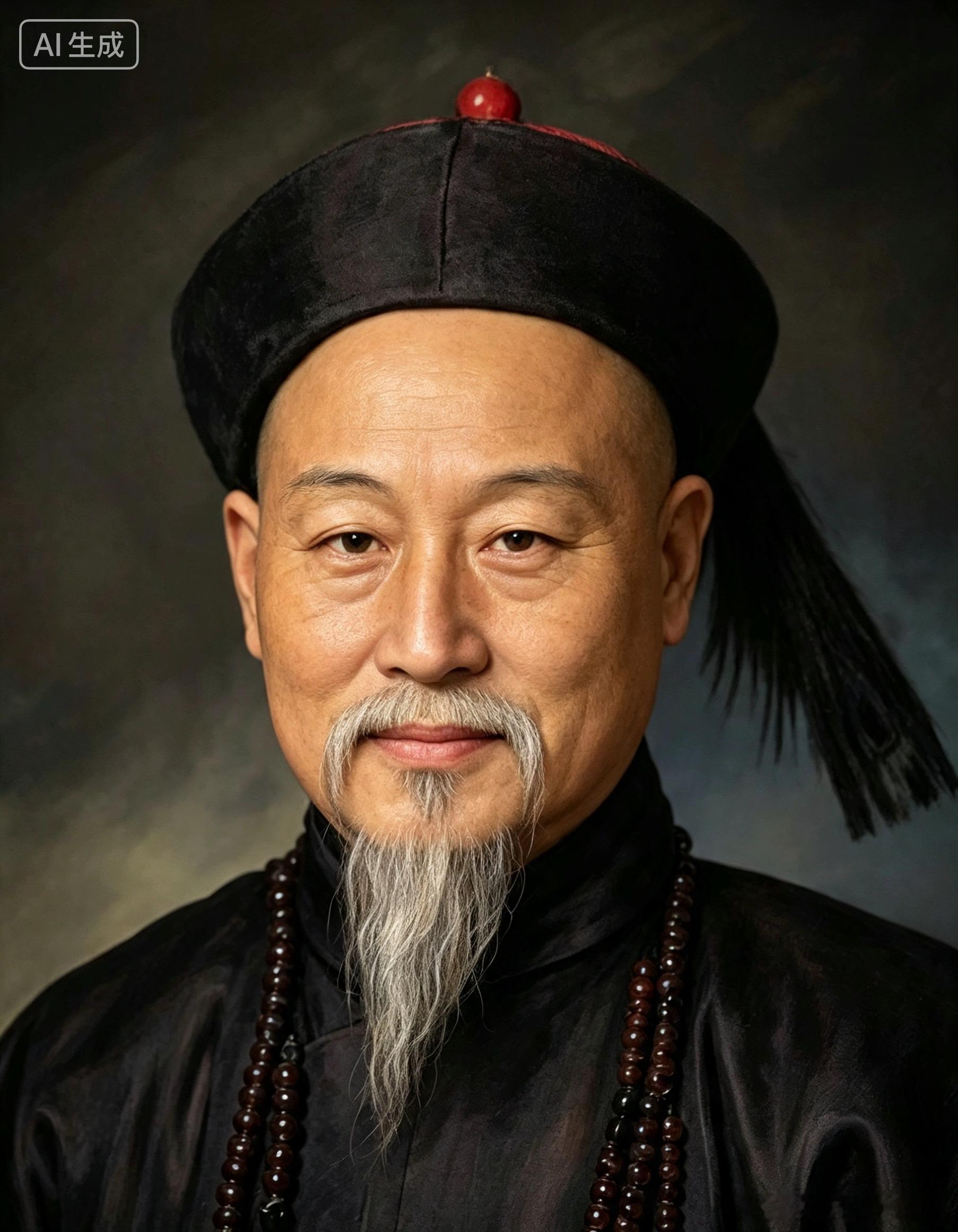在中国近代史上举足轻重的一方大员林则徐，并没有留下一张真实的照片。这是AI根据当