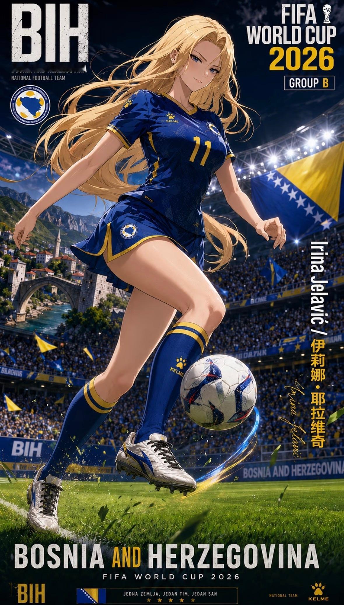 2026世界杯二次元足球宝贝企划 B组登场！⚽这次来到 B组：波黑、加拿大、卡塔