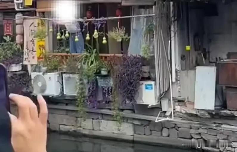 绍兴75岁的陈金敖老人9月5日晚亲手剪下养了半年的7个葫芦时，对着围在岸边的游客