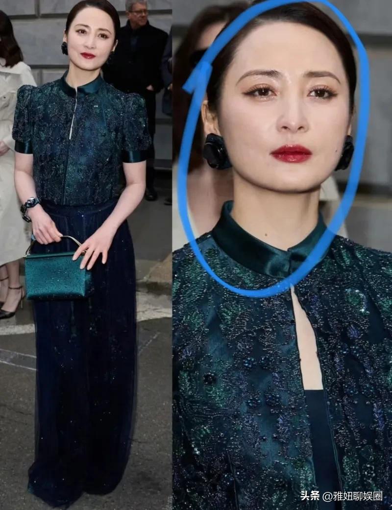 51岁的蒋勤勤参加米兰时装周活动，怼脸生图容颜依旧抗打，这种级别的美貌，怪不得琼