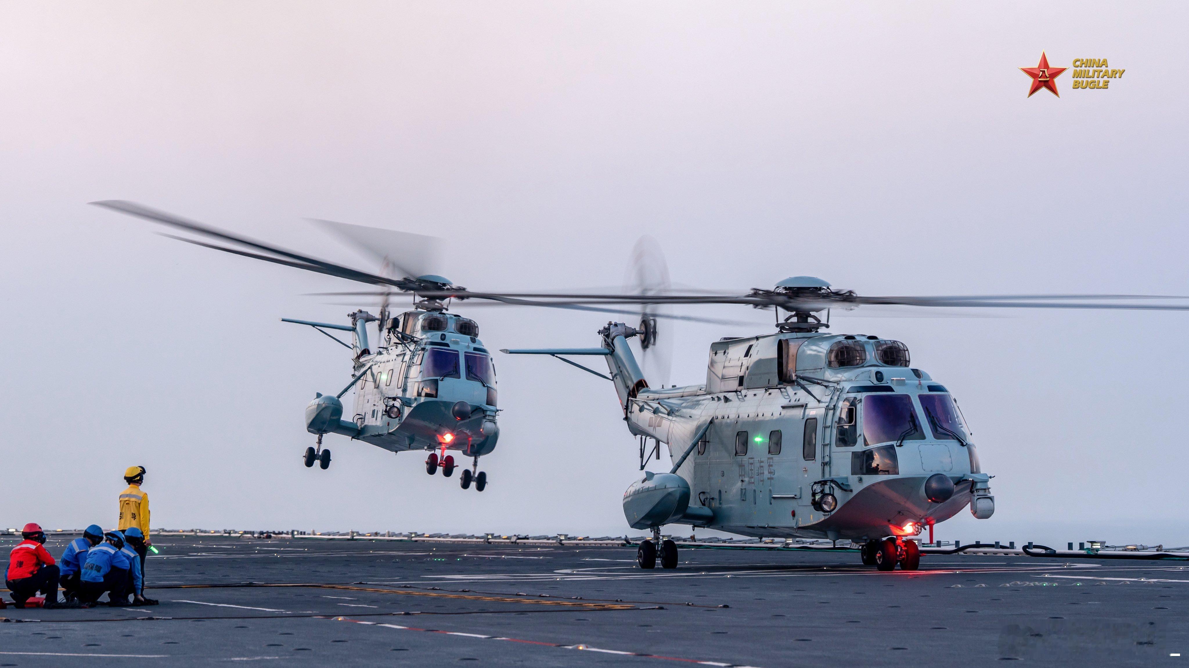 Z-20J和Z-8C在075飞训 ​​​