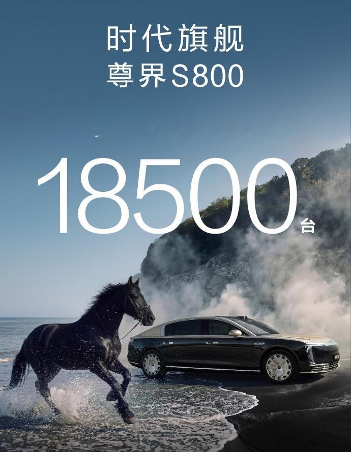 尊界S800上市12个月，累计交付突破18,500台，连续8个月稳坐70万以上超