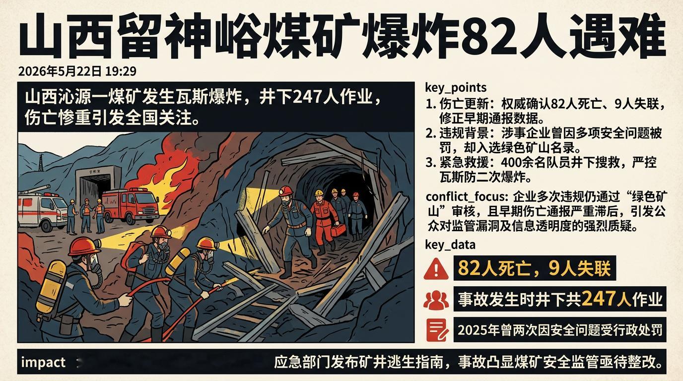 留神峪煤矿事故82人遇难留神峪煤矿有重大违法行为 实际井下结构“四通八达”，远超