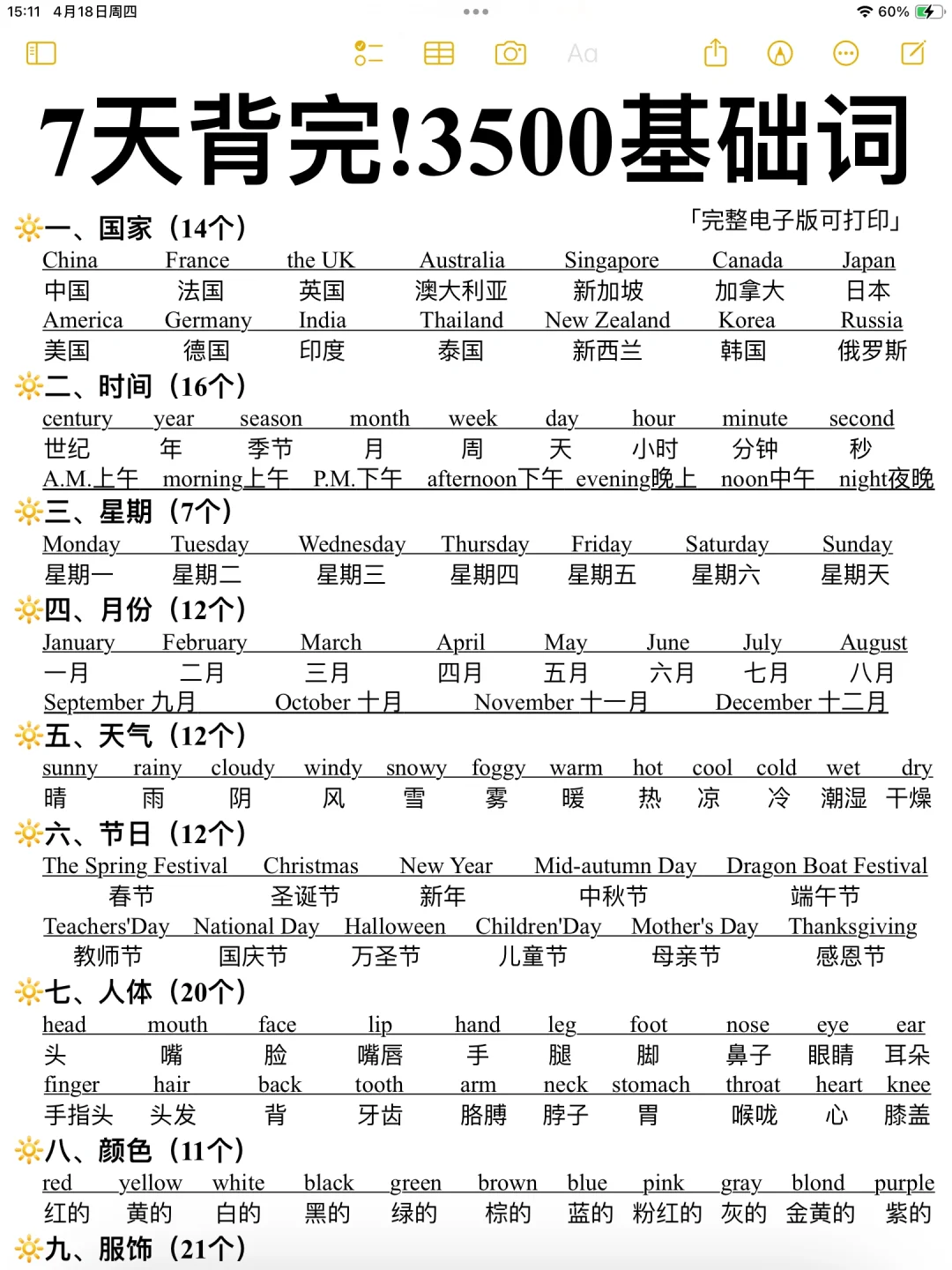 七天背完！一定要背的3500个高频词！悟了！