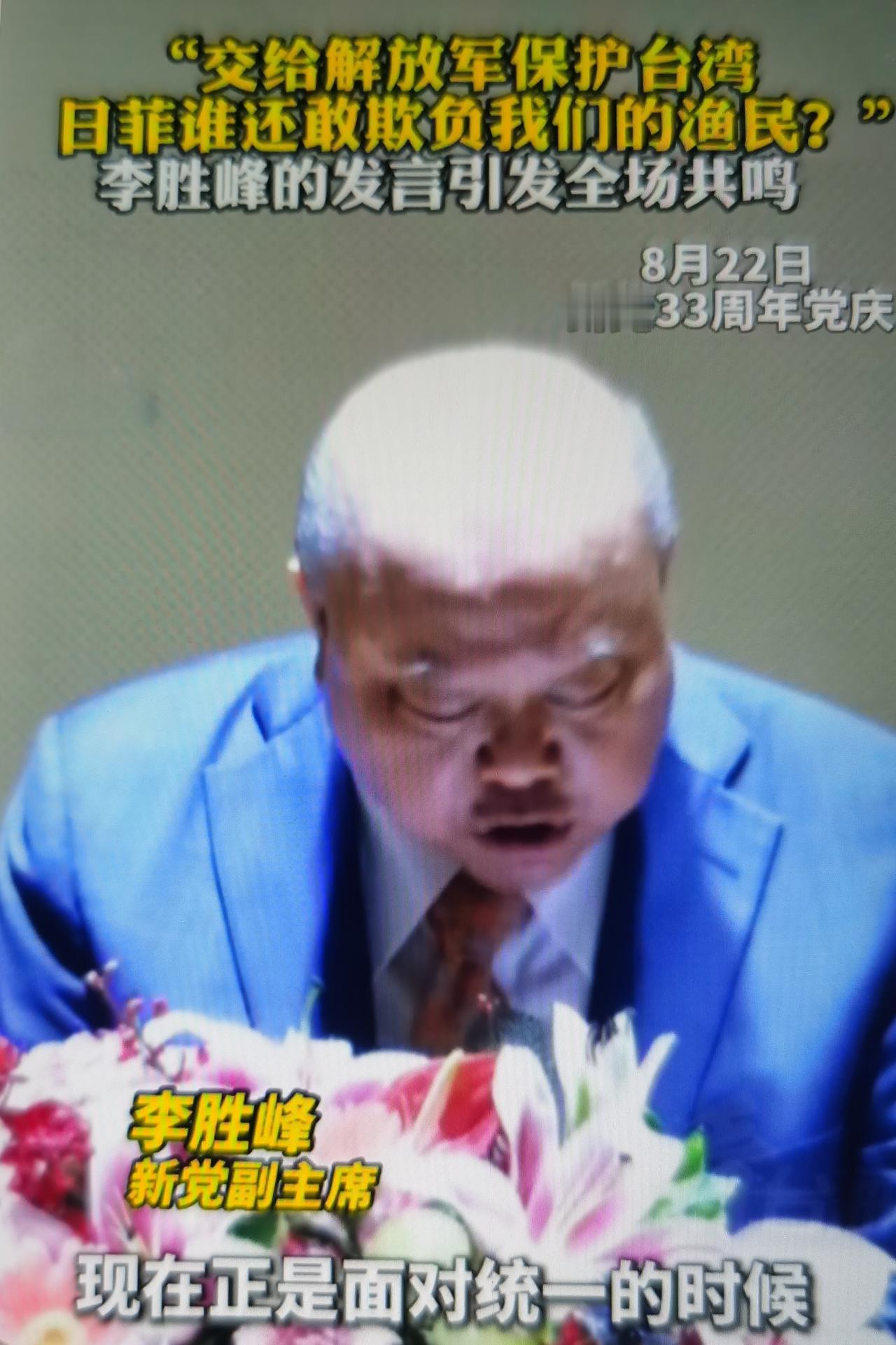 最近在新党33周年党庆现场，新党副主席李胜峰发表主题发言。
核心完整表述：民进党