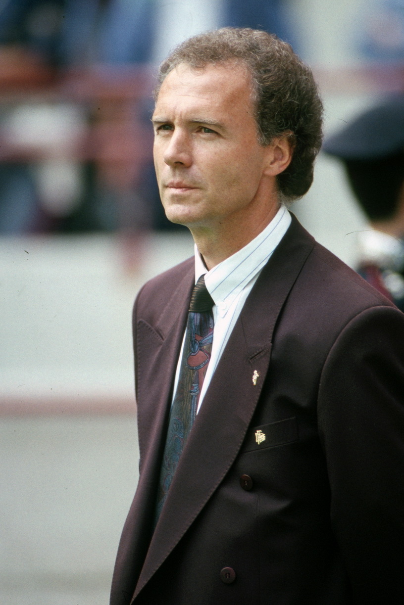 世界杯 弗朗茨·贝肯鲍尔，1990世界杯。足球老照片