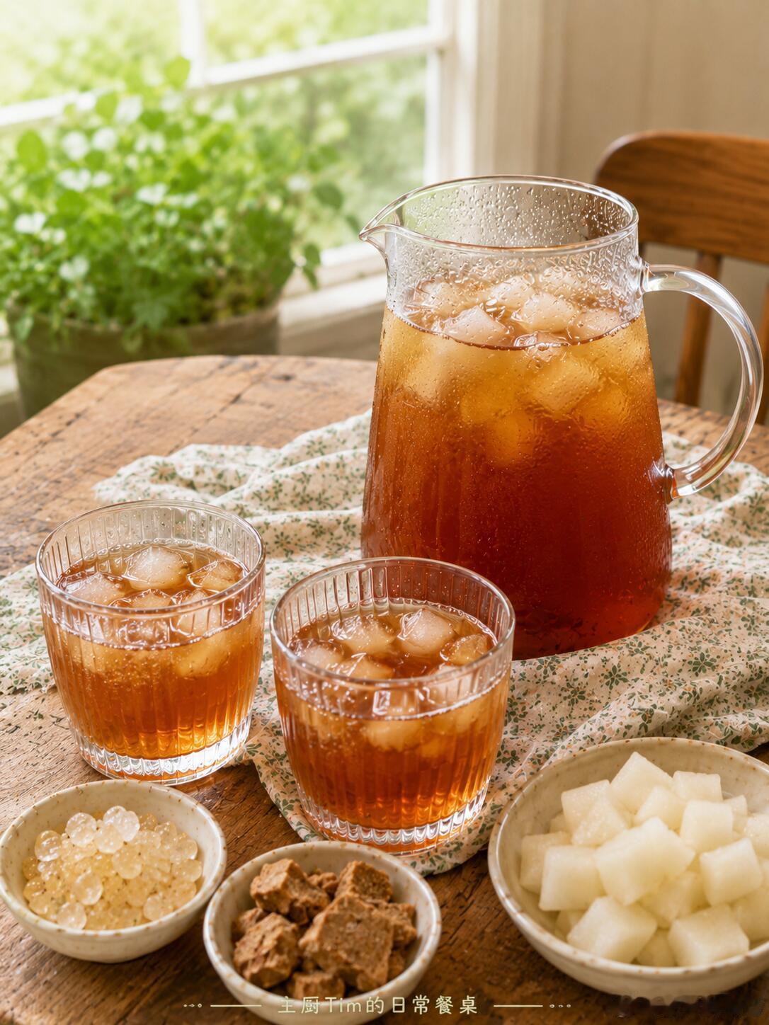 冬瓜茶｜厨师长分享家常饮品1冬瓜茶｜清甜解腻，冰镇更好喝冬瓜切小块后先用红糖腌出