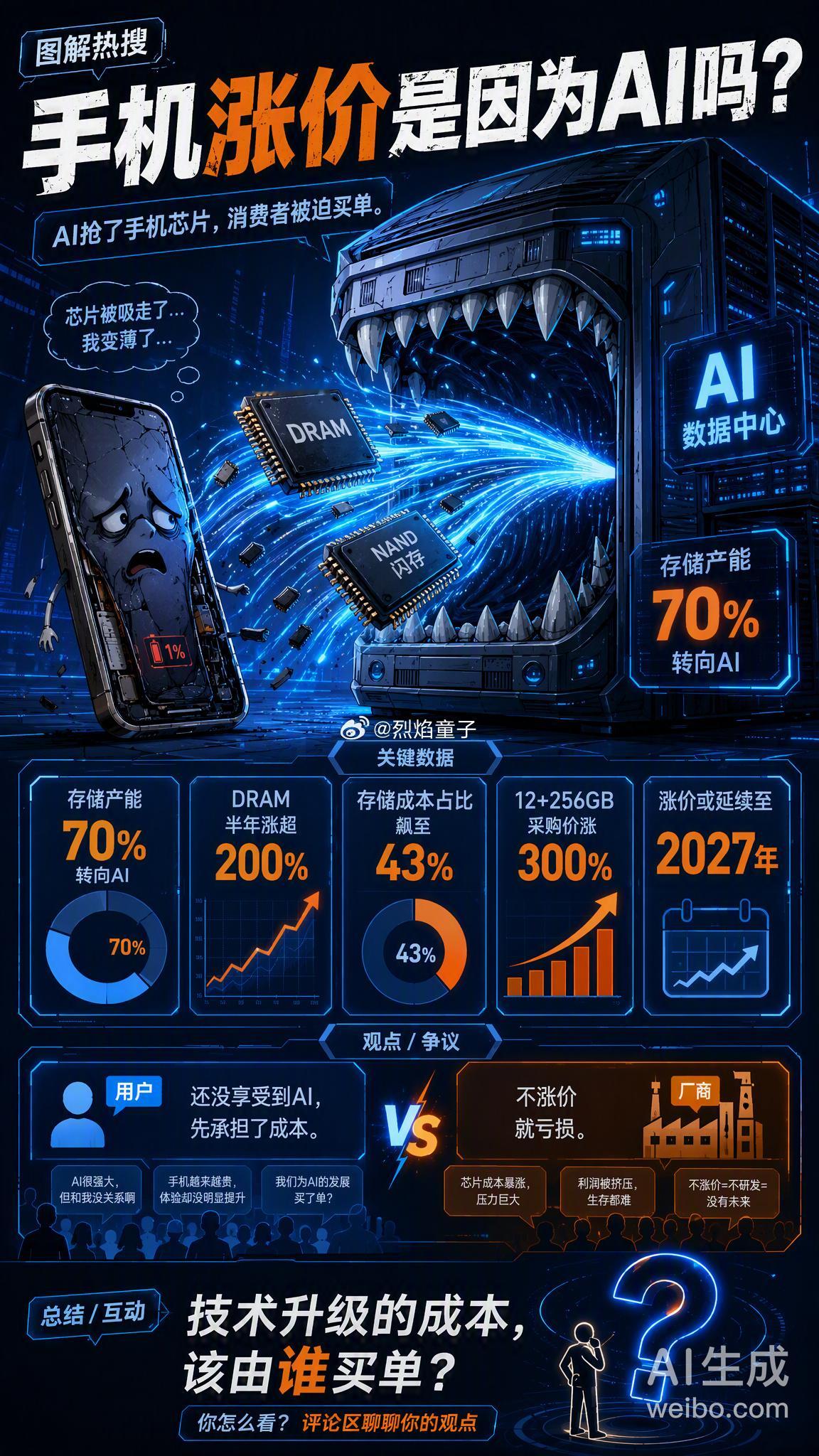手机涨价是因为AI吗  最近打算换手机的人应该都有直观感受：旗舰机价格一节比一节