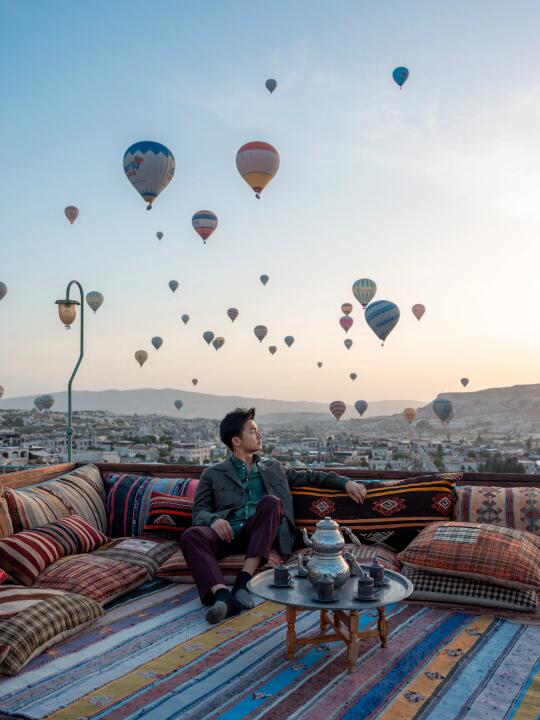 土耳其旅行 我独享了热气球最好看免费露台