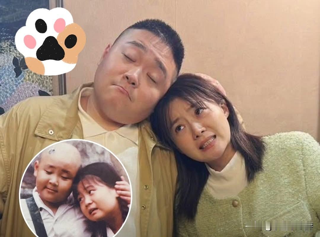 杨小黎甜靠郝劭文肩膀！重现30年前《狗蛋大兵》剧照 。

他们把岁月慢慢编织成一