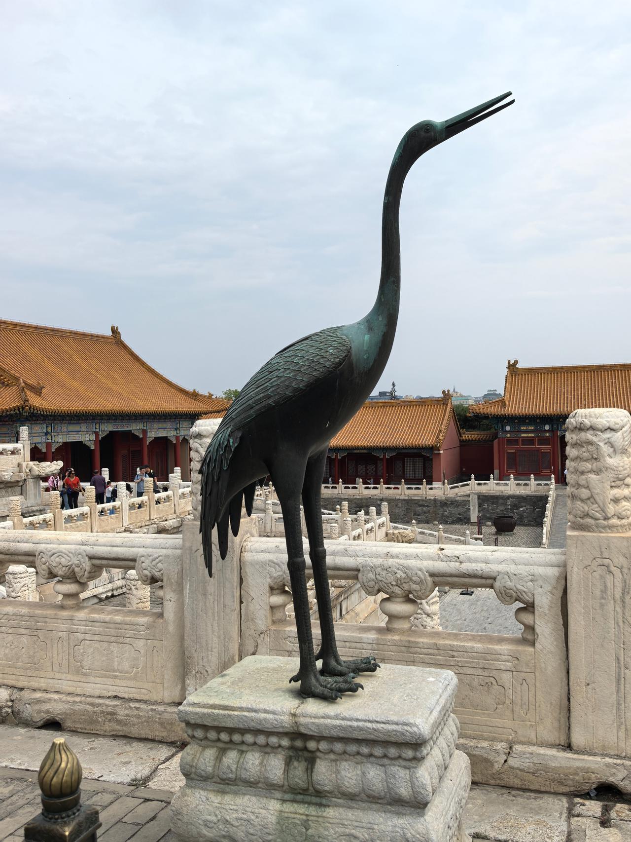 太和殿铜鹤好精美！
      尽管是铜雕，依然逃不过我的双眼，就在北京故宫太和