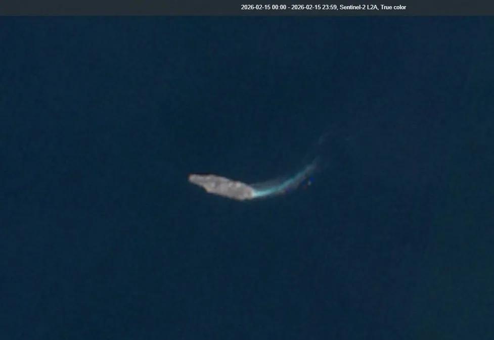 卫星影像，哨兵-2号卫星在2026年2月15日锁定美国“亚伯拉罕·林肯”号航空母