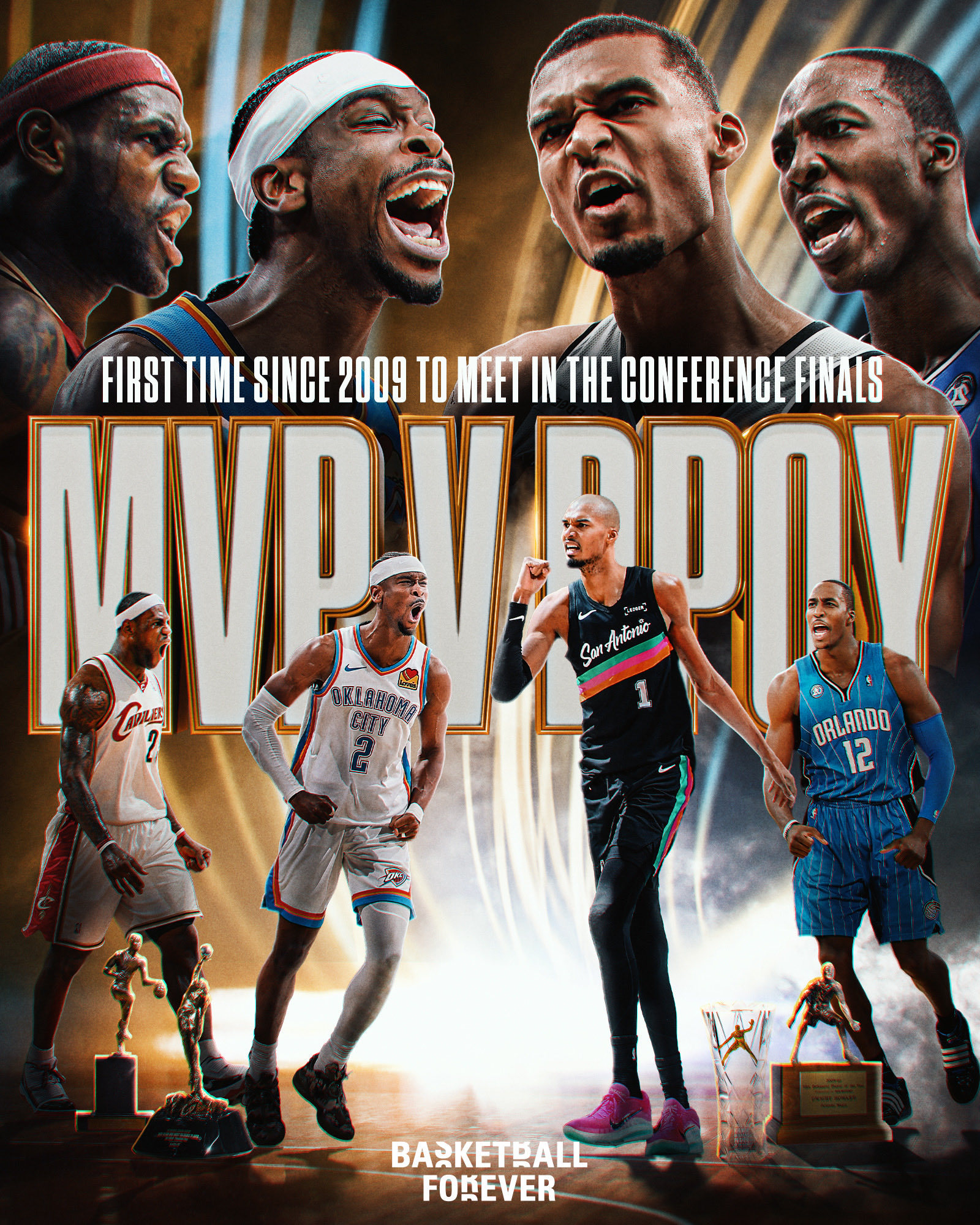 NBA 亚历山大对阵文班亚马，这是自2009年勒布朗对阵霍华德以来，MVP和DP