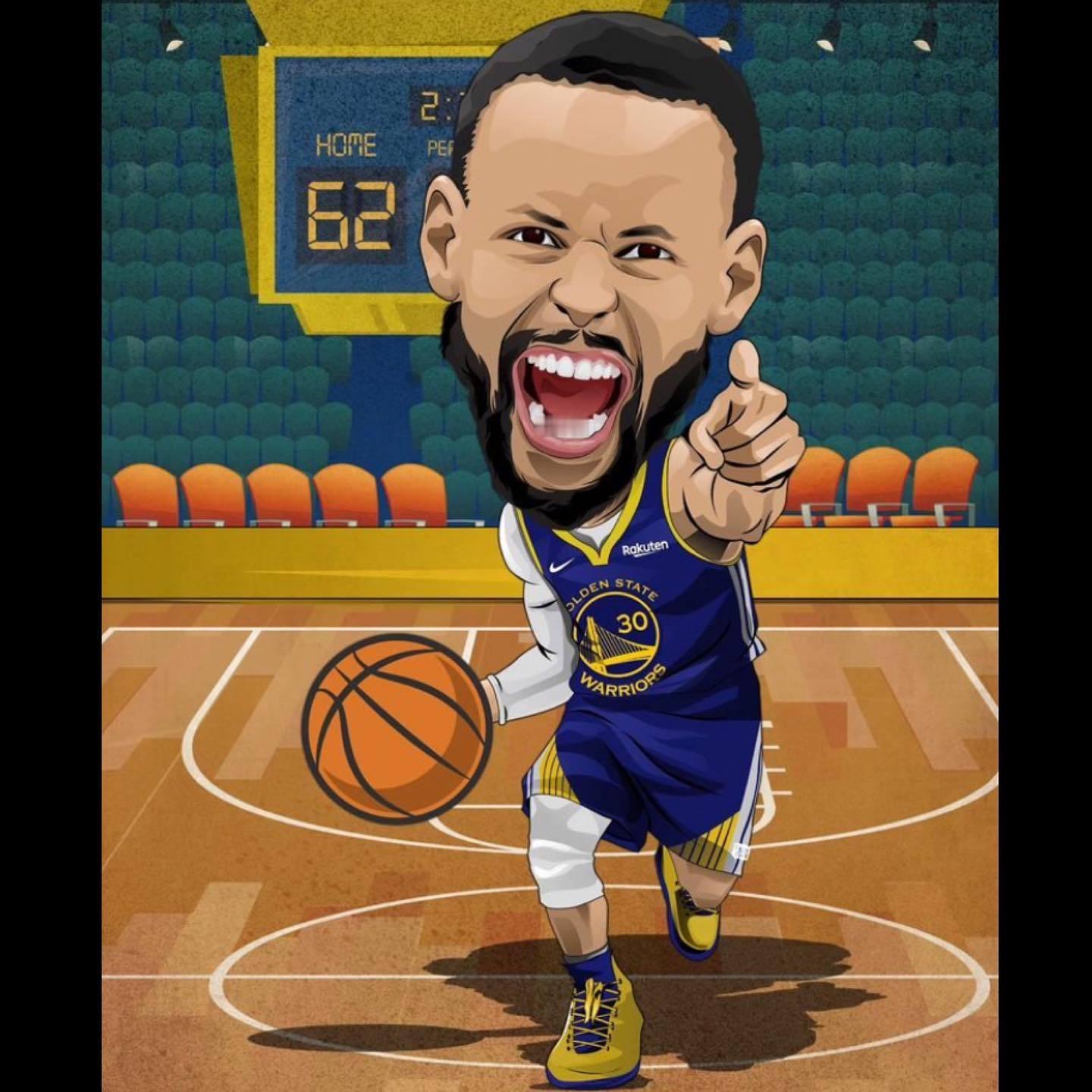 隐约觉得库里这赛季某常规赛要把自己62分记录给破了，又是时刻准备着燃尽的一个赛季