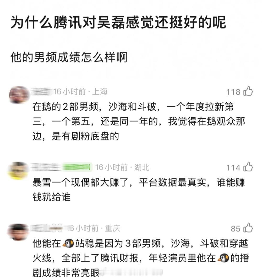 所以能理解🐧为啥敢把剑来交给吴磊 ​​​