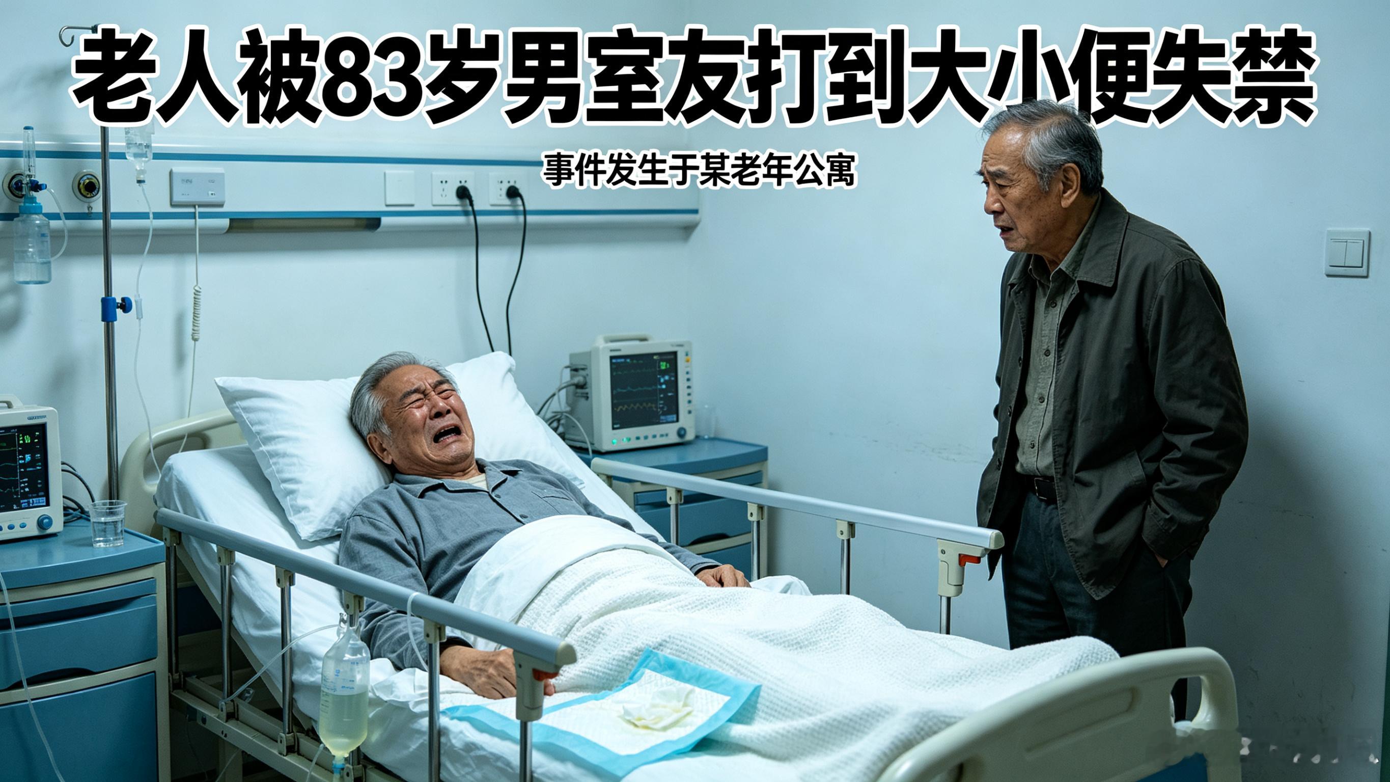 老人被83岁男室友打到大小便失禁73岁老人在养老院午休时，竟遭83岁室友持拖把棍