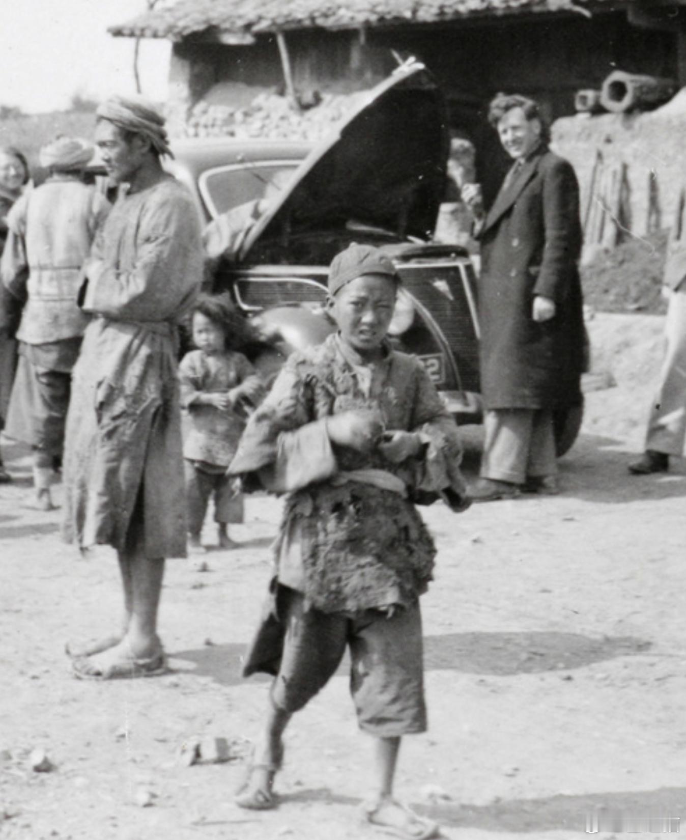 农村街景，1934年，山东 