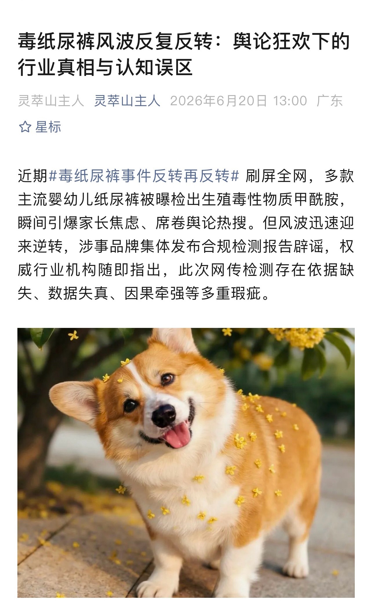 毒纸尿裤事件反转再反转 根源倒不是产品，而是三方漏洞叠加制造恐慌：1、大众认知偏