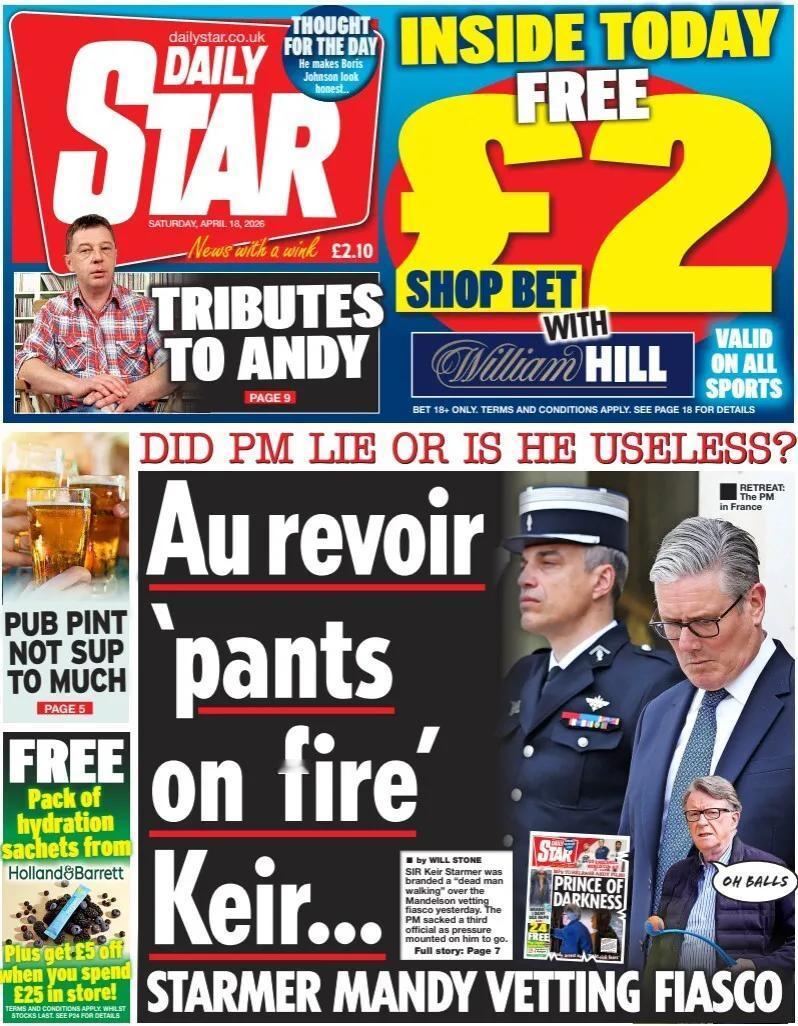 据《每日星报》报道，尽管因彼得·曼德尔森审查事件英国政府解雇了一名外交部高级官员