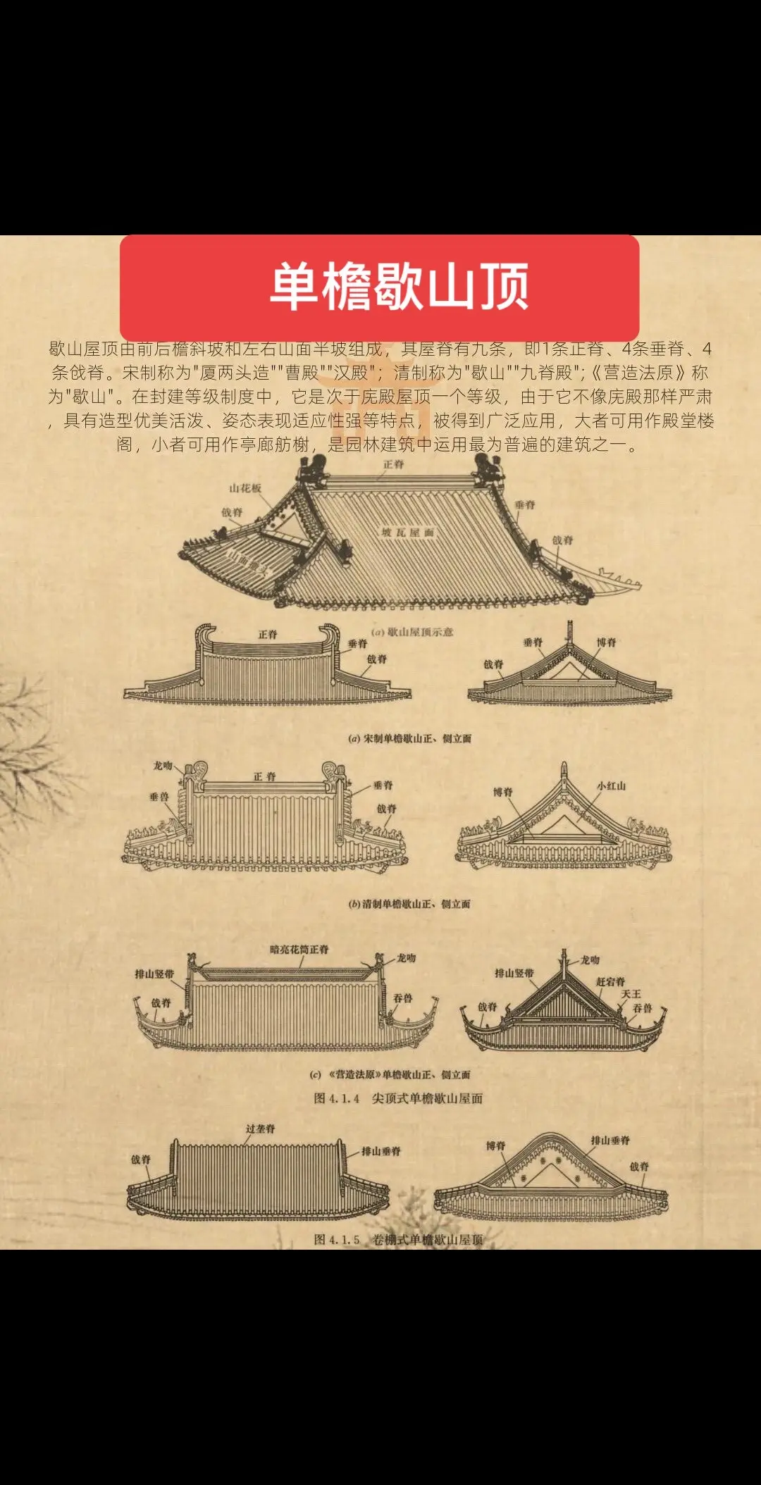 古建筑屋顶种类。