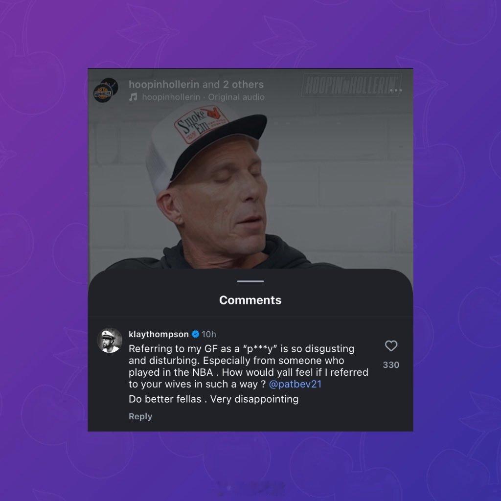 克莱为女友公开回怼贝弗利：说我女友是pussy真的是太恶心、太冒犯了，尤其你还是