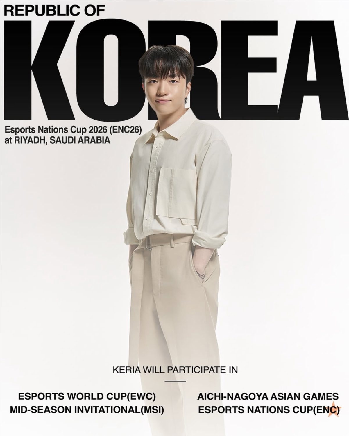 经纪公司ig 更新继亚运会之后再次征战ENC！🇰🇷✨Keria柳岷析选手正式