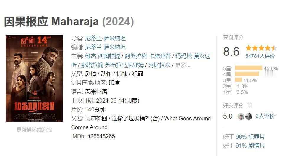 看了豆瓣8.6分的《因果报应》，影片打乱了时间顺序的重新剪辑，营造出紧张刺激的悬