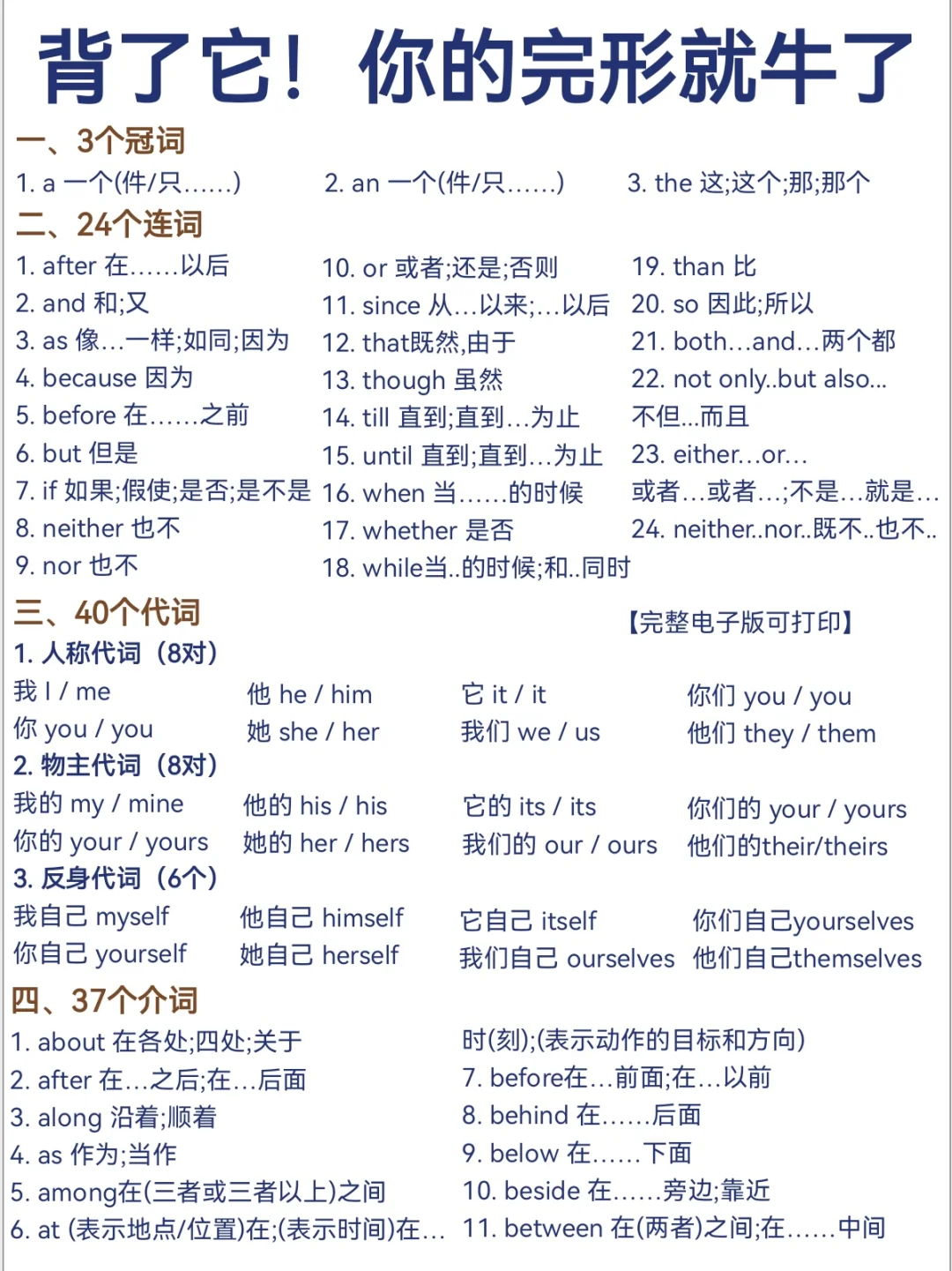 基础差必背！英语983高频词！完形拿次次满分！