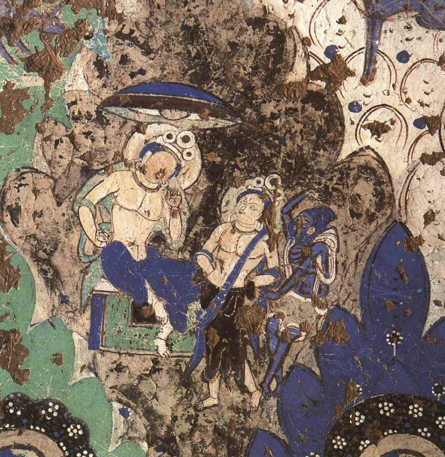 新疆克孜尔石窟38窟龟兹彩绘壁画《一切施王本生》 这里面历经千年而仍然鲜艳夺目的