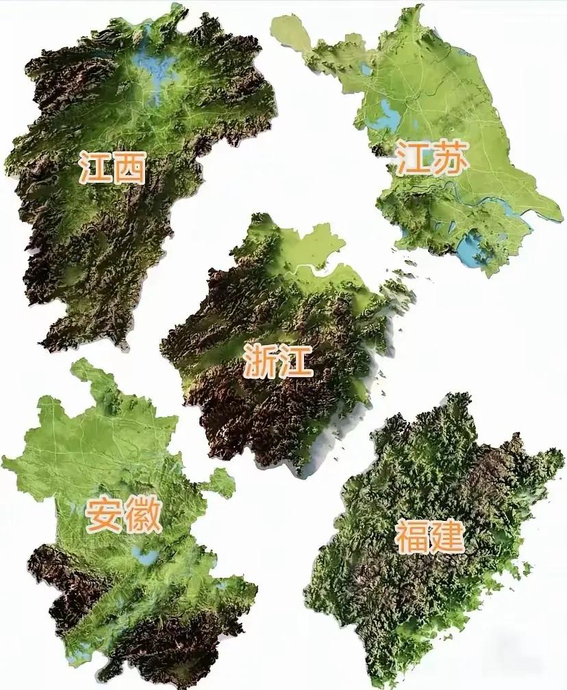 “华东五虎”哪个省区的山最多呢？哪个又是第二、第三多？
江西、安徽、江苏、浙江、