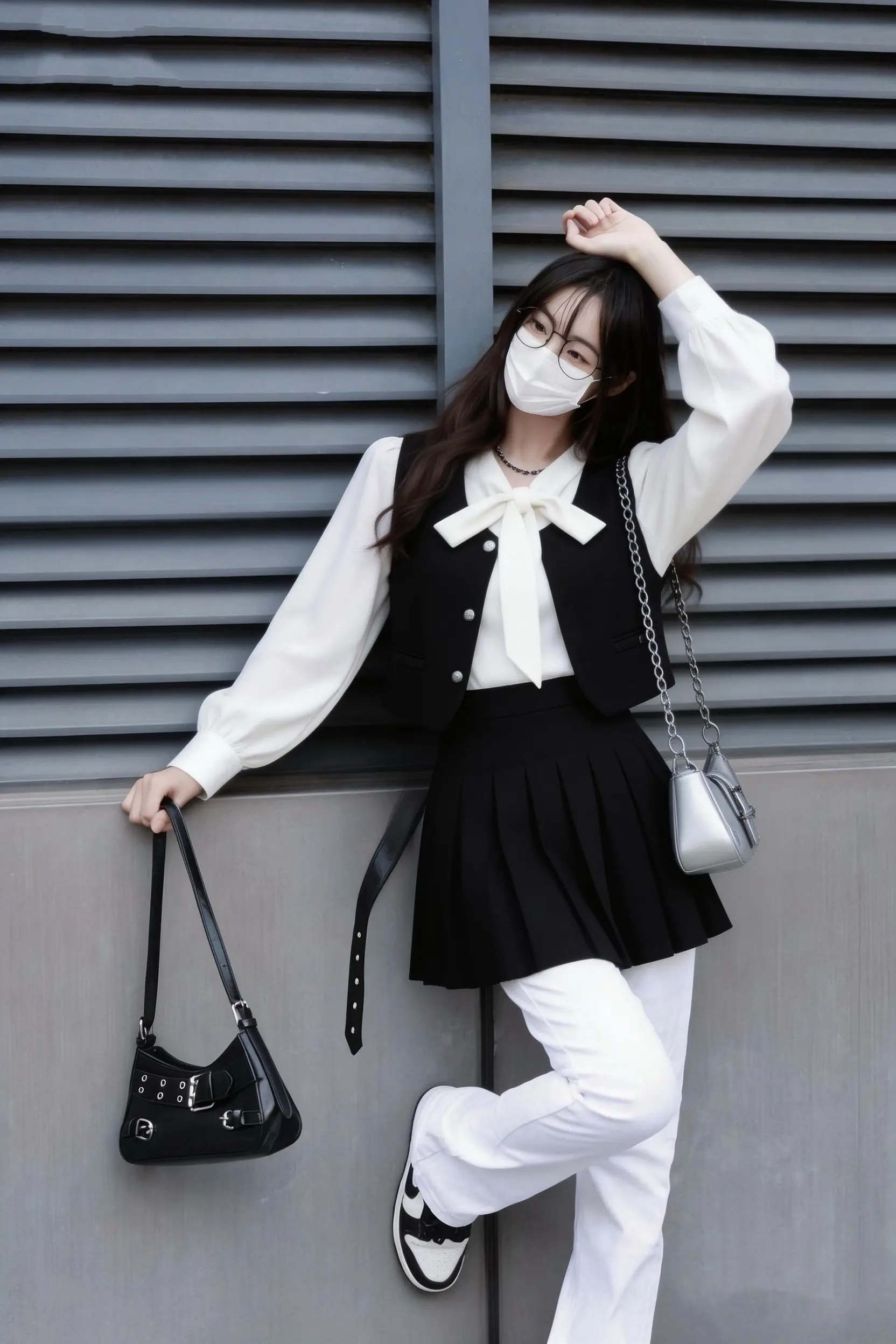 百搭马甲叠穿公式。      搭配同色系腋下包，约会、通勤都能穿，甜妹...