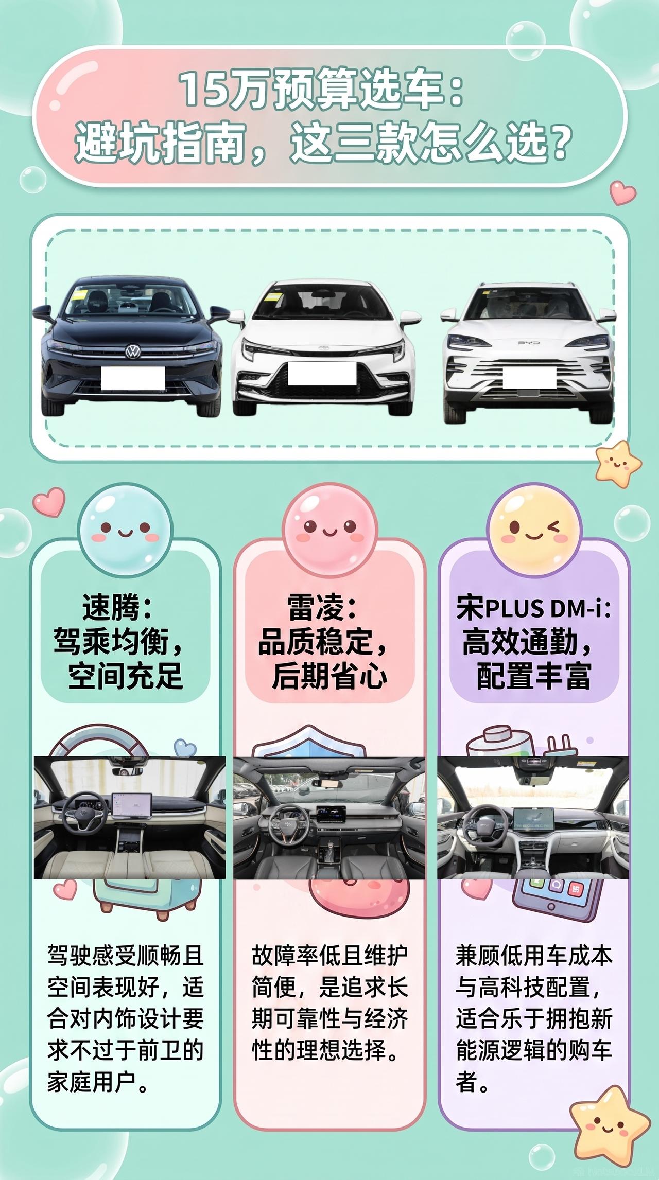 【15万，想买台“没什么明显短板”的车】速腾、雷凌、宋PLUS DM-i 🧭