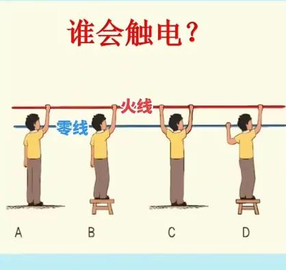 看看谁会触电，A、B、C、D
写在评论区
