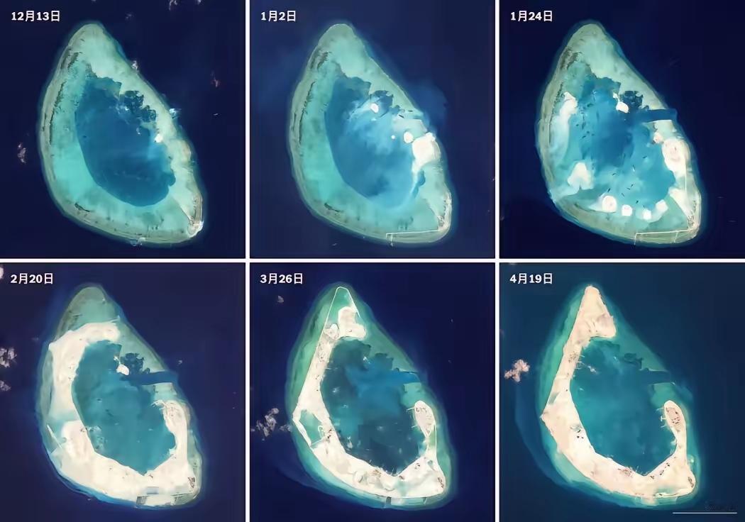 羚羊岛礁成长记，南海第一大指日可待，大自然鬼斧神工惊心动魄啊。