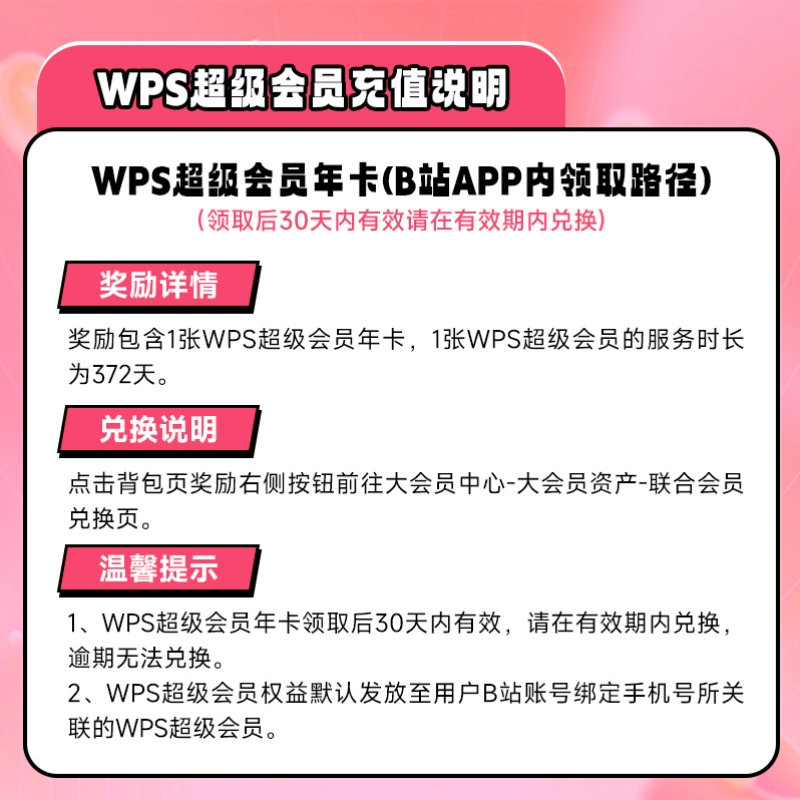 【联合会员158】哔哩哔哩大会员年卡+WPS超级会员年卡 官方直充 【联合会员1