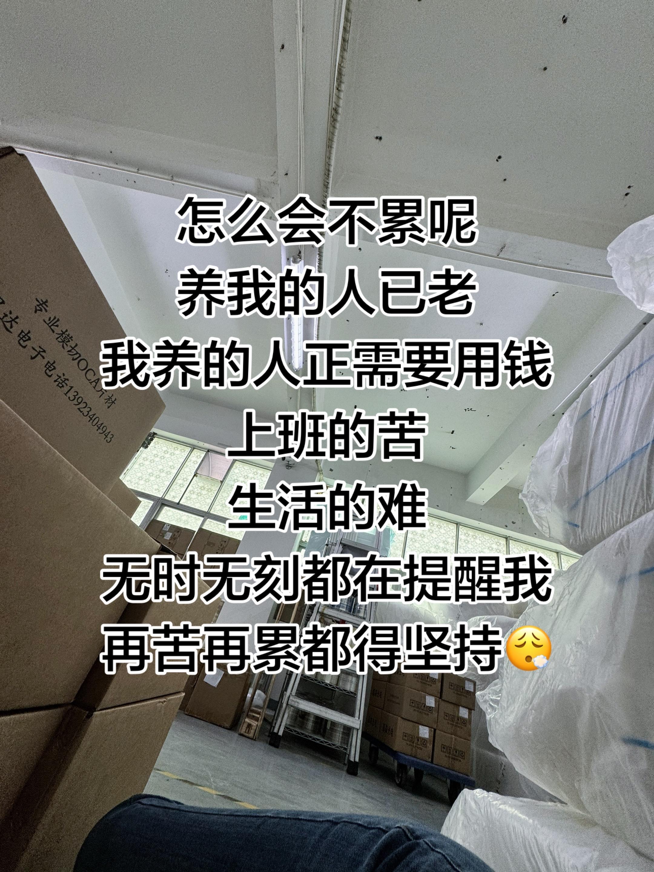 怎么会不累呢 养我的人已老 我养的人正需要用钱 上班的苦 生活的难 无...