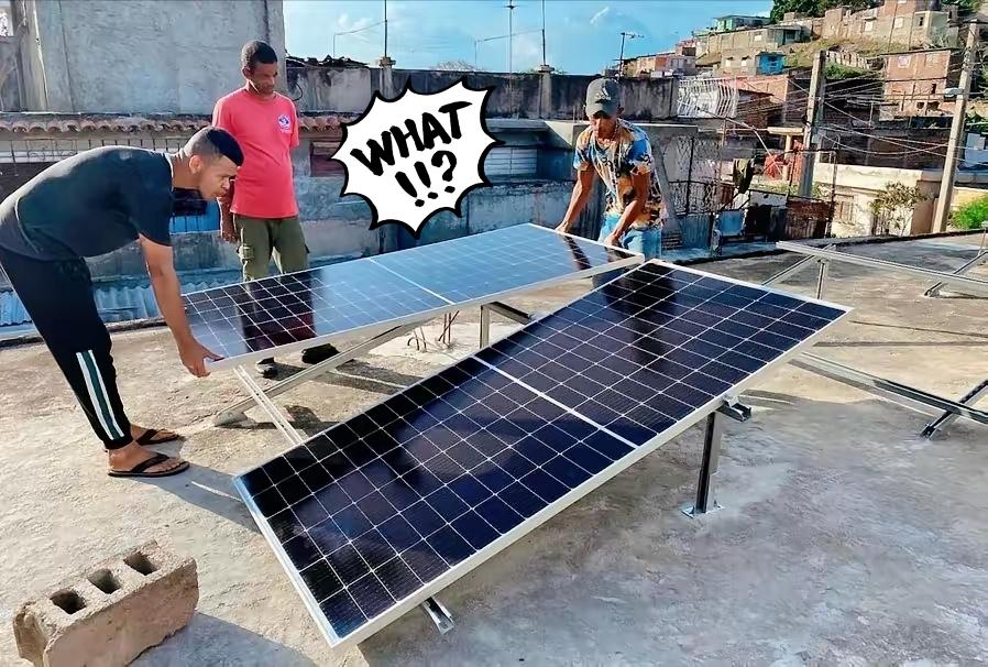 雪中送炭！
中国向古巴捐赠的5000套光伏发电系统已经到货，古巴工人正在加紧安装